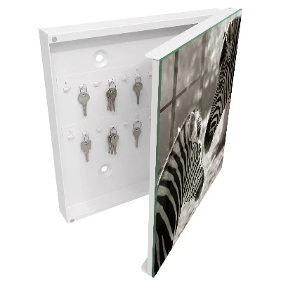 Wall mounted key box Zebras together