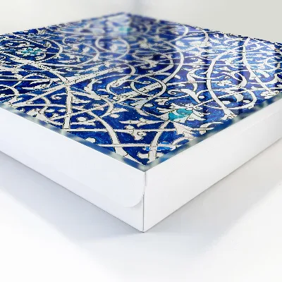 Wall mounted key box Blue arabesque