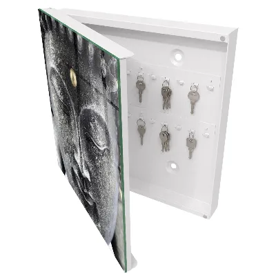 Wall mounted key box Zen portrait