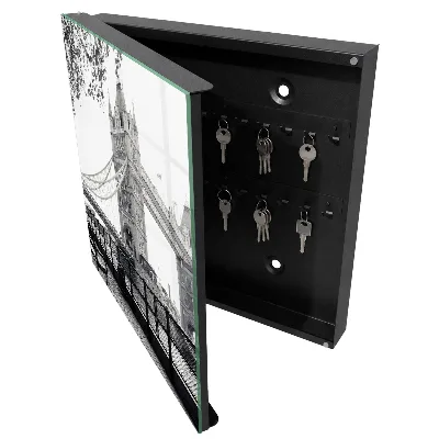 Wall mounted key box Gothic bridge