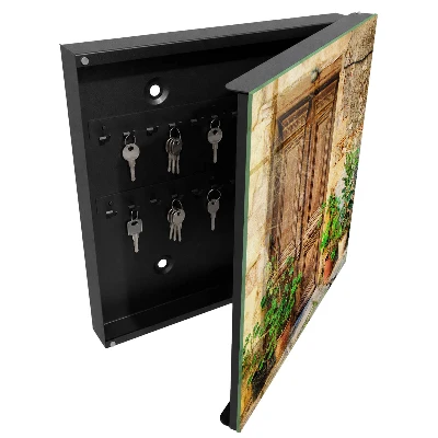 Wall mounted key box Rustic door