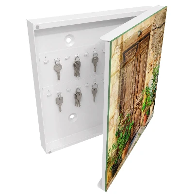 Wall mounted key box Rustic door