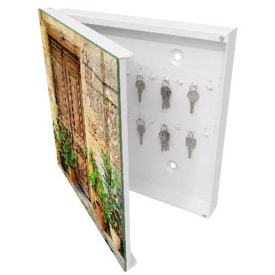 Wall mounted key box Rustic door