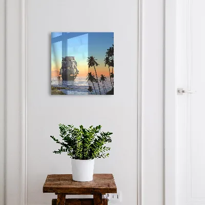 Wall mounted key box Sea sailboat