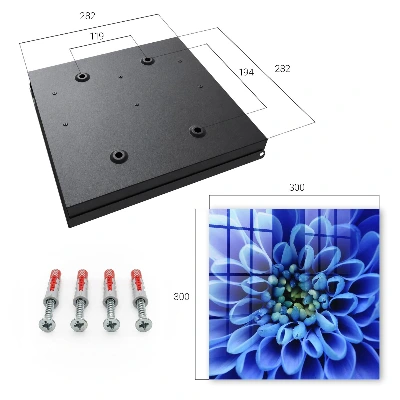 Wall mounted key box Blue flower
