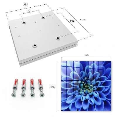 Wall mounted key box Blue flower