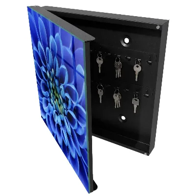 Wall mounted key box Blue flower