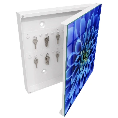 Wall mounted key box Blue flower