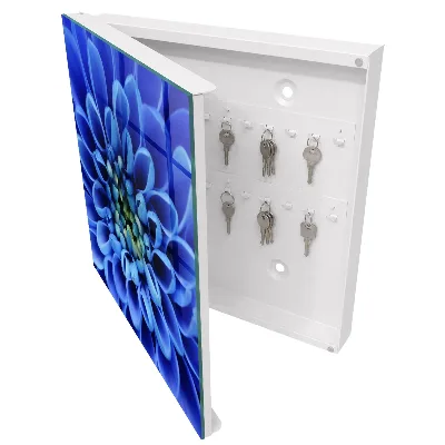 Wall mounted key box Blue flower