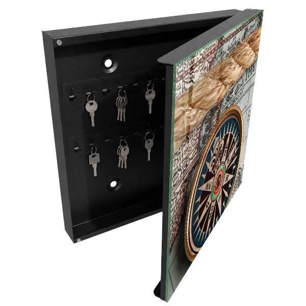Key box for wall Travel map