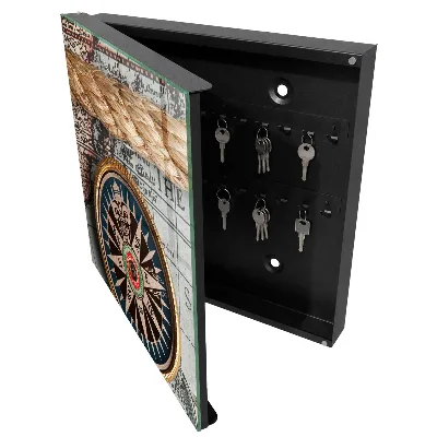 Key box for wall Travel map