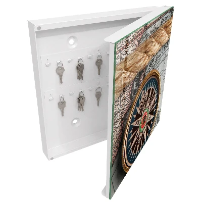 Key box for wall Travel map