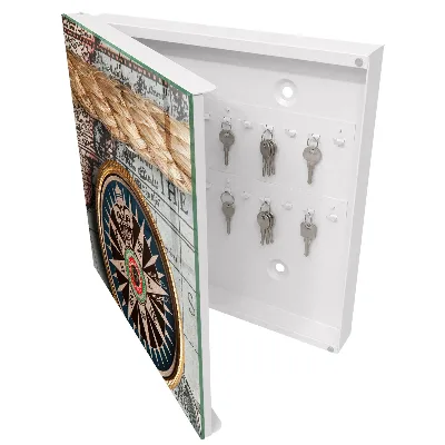 Key box for wall Travel map