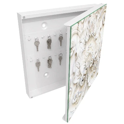 Wall mounted key box Floral ornaments