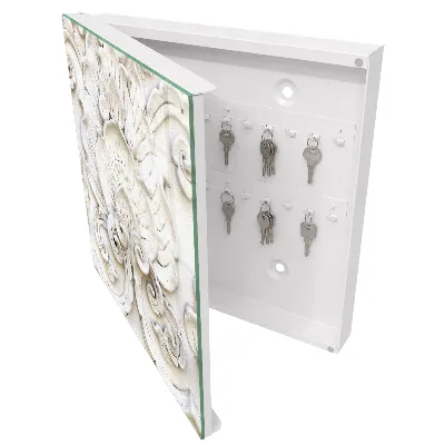Wall mounted key box Floral ornaments