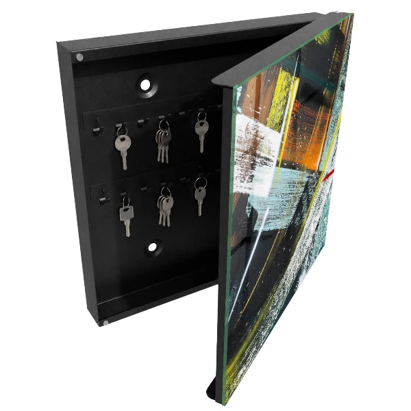 Key box for wall Colorful swirl