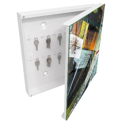 Key box for wall Colorful swirl