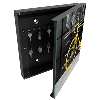 Key box for wall Yellow bicycle