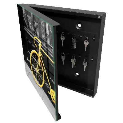 Key box for wall Yellow bicycle