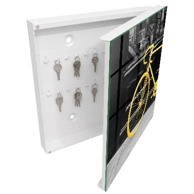 Key box for wall Yellow bicycle