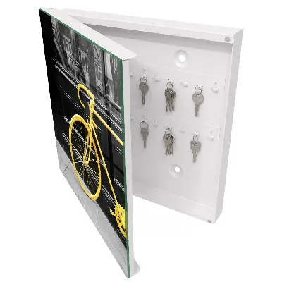 Key box for wall Yellow bicycle