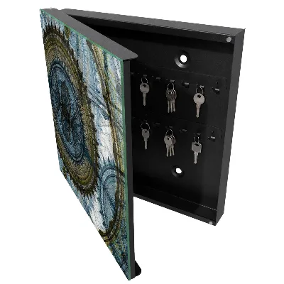 Wall mounted key box Geometric mandala