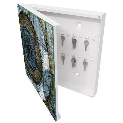 Wall mounted key box Geometric mandala