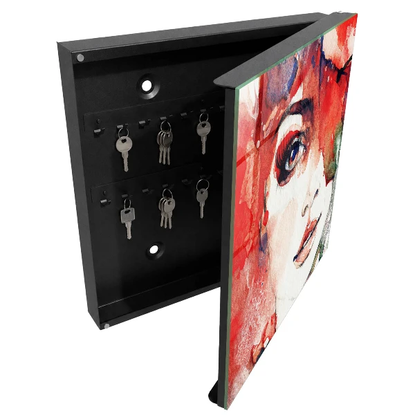 Wall mounted key box Portrait of a woman