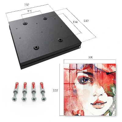 Wall mounted key box Portrait of a woman