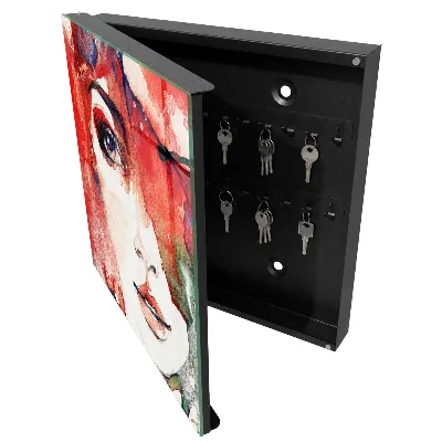 Wall mounted key box Portrait of a woman