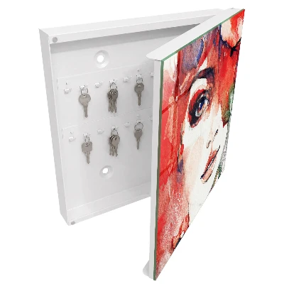 Wall mounted key box Portrait of a woman