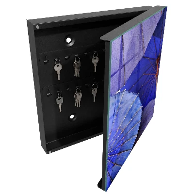 Wall mounted key box Blue umbrellas