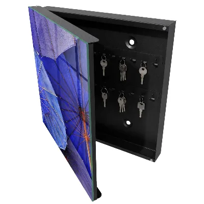 Wall mounted key box Blue umbrellas