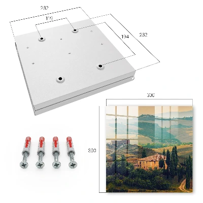 Key box for wall Tuscan landscape