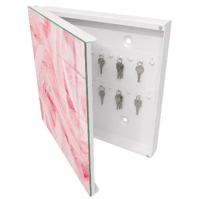 Key cabinet Pink feathers