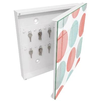Wall mounted key box Pastel circles