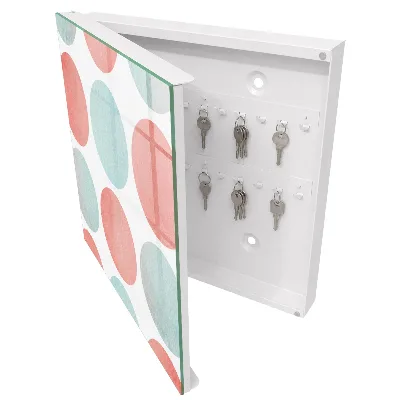 Wall mounted key box Pastel circles