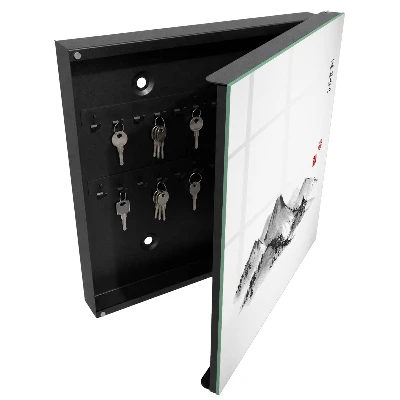 Wall mounted key box Japanese mountains