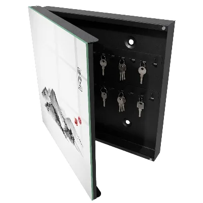 Wall mounted key box Japanese mountains