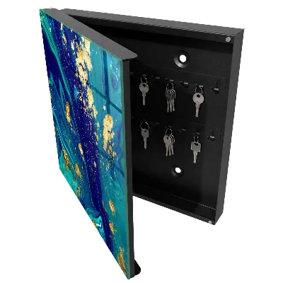 Wall mounted key box Colorful abstraction