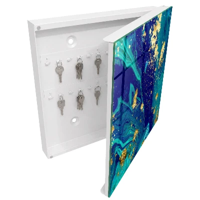 Wall mounted key box Colorful abstraction