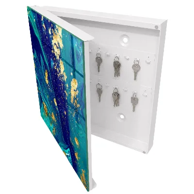 Wall mounted key box Colorful abstraction