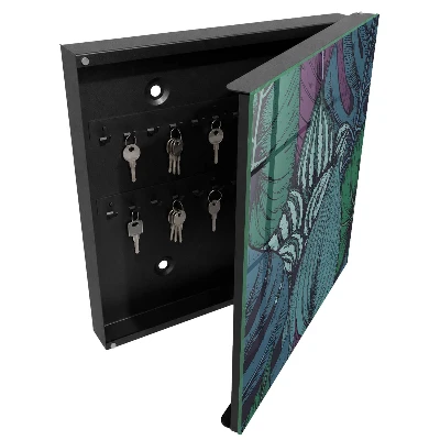 Wall mounted key box Mysterious leaves