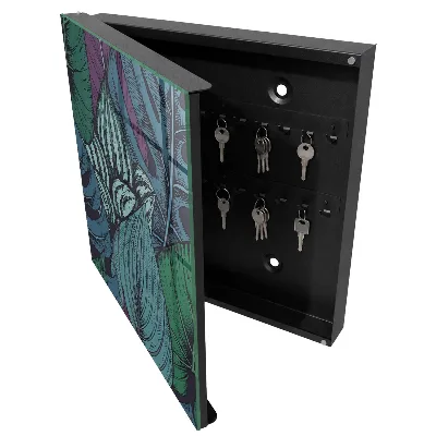 Wall mounted key box Mysterious leaves