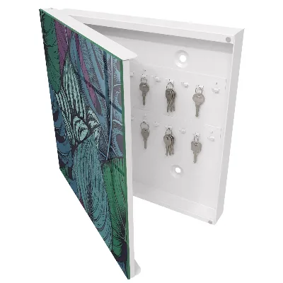 Wall mounted key box Mysterious leaves