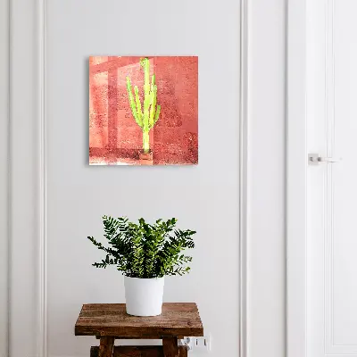 Key box for wall Green cactus