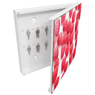 Wall mounted key box Pink raspberries