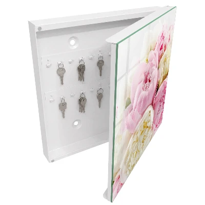 Key cabinet Pastel flowers