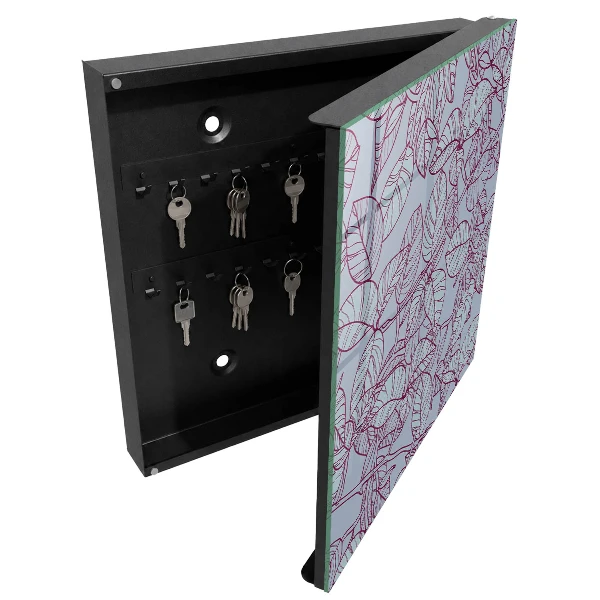Wall mounted key box Burgundy leaves