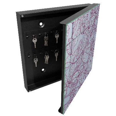 Wall mounted key box Burgundy leaves